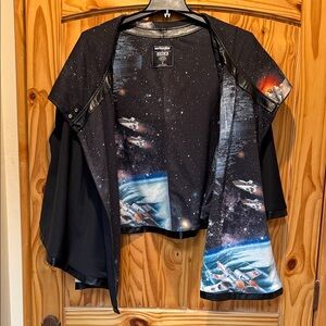 Star Wars Black Cosmic Spaceship Cape